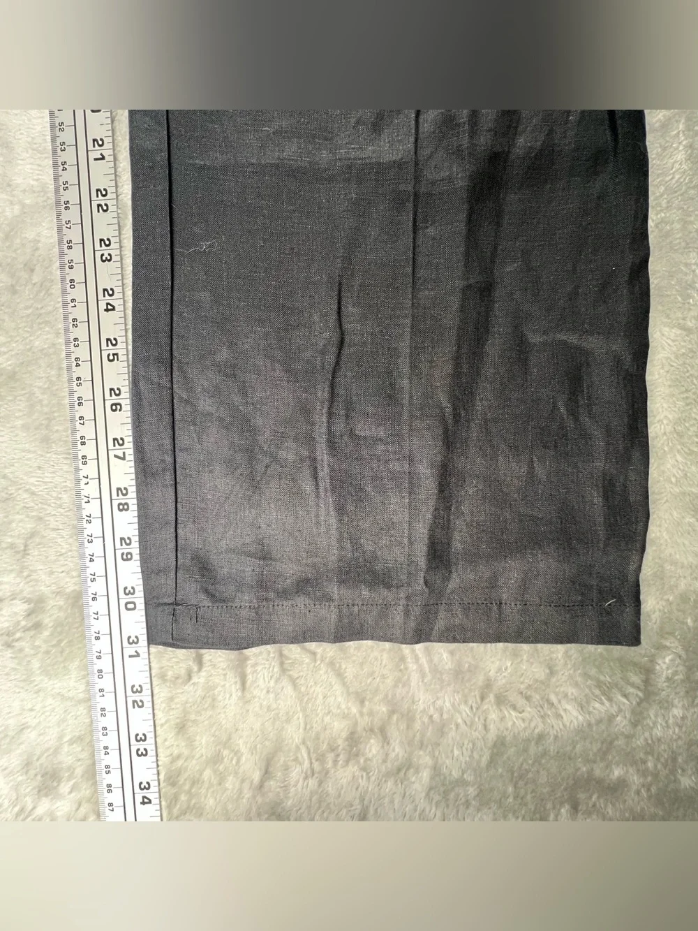 Quince 100% European Linen Wide Leg Pant Womens Size 12 Elastic Waist High Rise